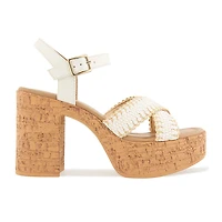 Kensie Sanya Womens Round Peep Toe Chunky Heel Pumps