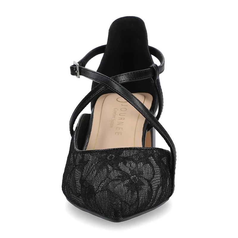 Journee Collection Galvinn Womens Pointed Closed Toe Block Heel Pumps