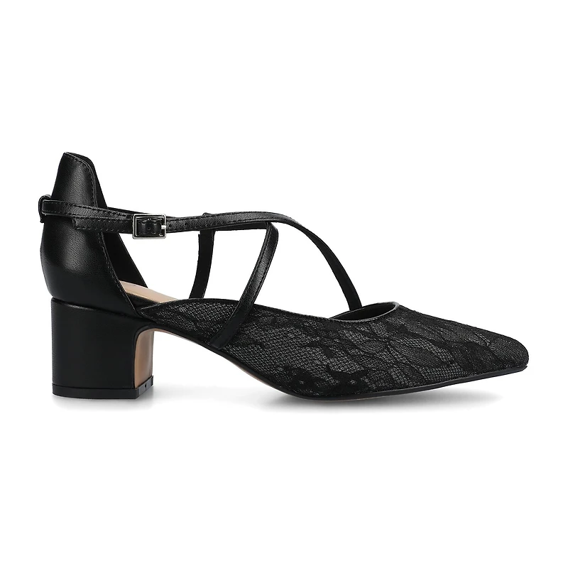 Journee Collection Galvinn Womens Pointed Closed Toe Block Heel Pumps