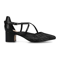 Journee Collection Galvinn Womens Pointed Closed Toe Block Heel Pumps