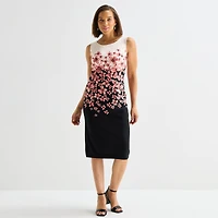 Maya Brooke Womens Crepe Floral Jacket Dress