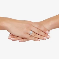 Limited Quantities! (G-I / I1) Womens 1 CT. T.W. Natural White Diamond 14K Gold Pear Side Stone Halo Engagement Ring