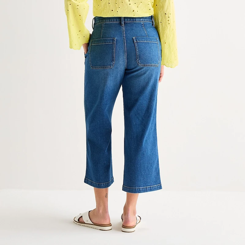 St. John's Bay Womens Tall High Rise Wide Leg Jean
