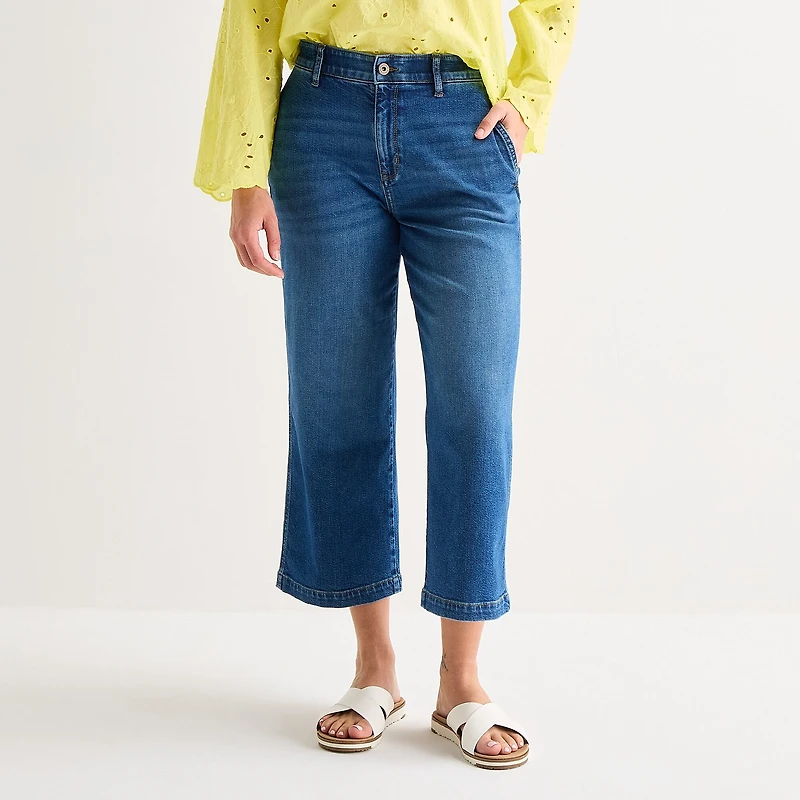 St. John's Bay Womens Tall High Rise Wide Leg Jean