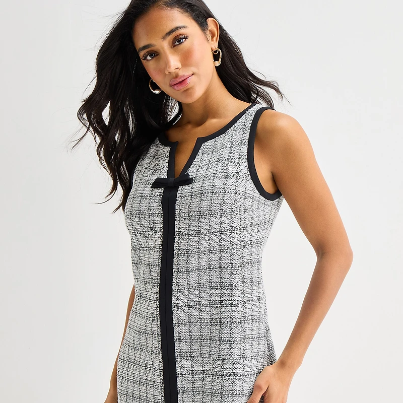 Marc New York Womens V Neck Sleeveless Sheath Dress