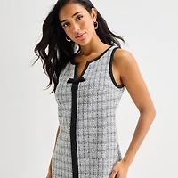 Marc New York Womens V Neck Sleeveless Sheath Dress