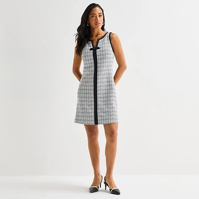 Marc New York Womens V Neck Sleeveless Sheath Dress