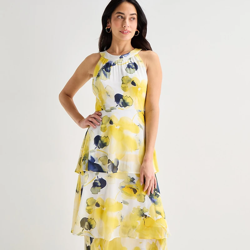Marc New York Womens Halter Neck Sleeveless Maxi Dress