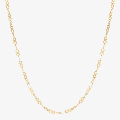 Made in Italy Womens 10K Gold Inch Link Chain Necklace