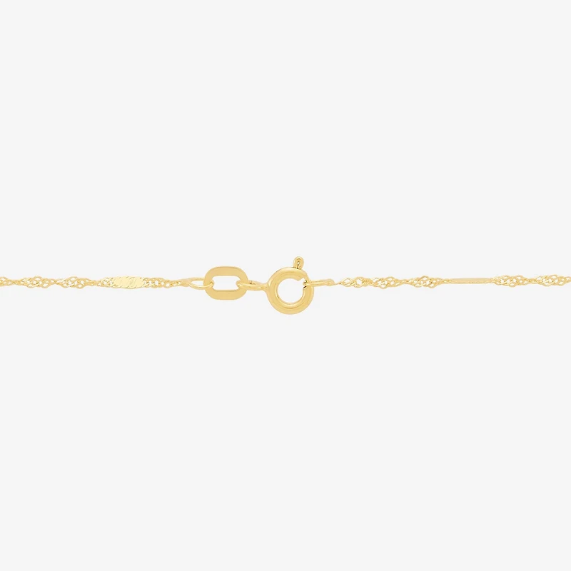 Made in Italy Womens 10K Gold Inch Singapore Chain Necklace