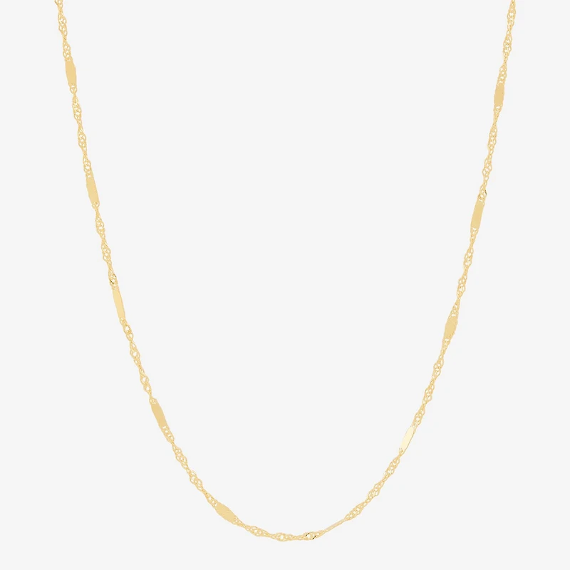 Made in Italy Womens 10K Gold Inch Singapore Chain Necklace