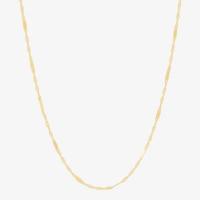 Made in Italy Womens 10K Gold Inch Singapore Chain Necklace