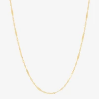 Made in Italy Womens 10K Gold Inch Singapore Chain Necklace