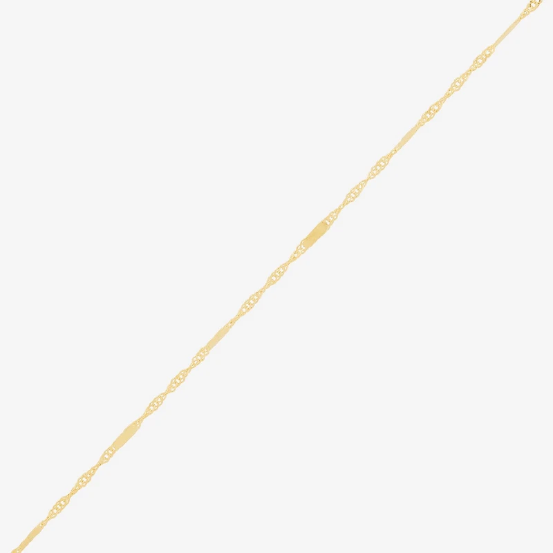 Made in Italy Womens 10K Gold Inch Singapore Chain Necklace