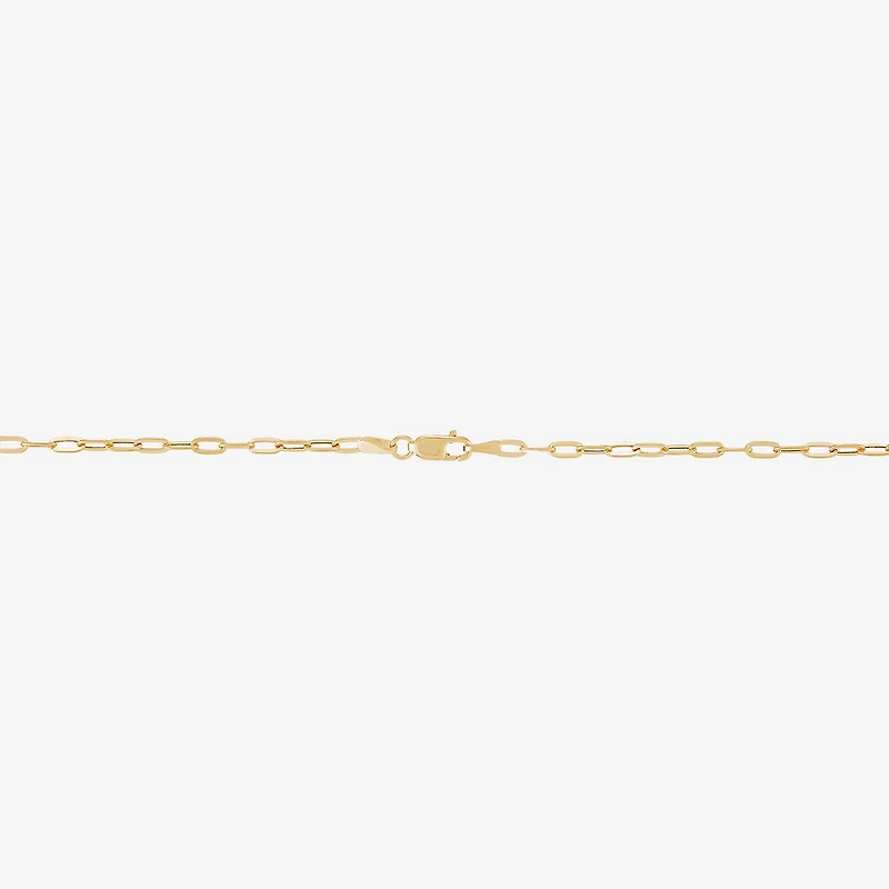 Made in Italy Womens 10K Gold 18 Inch Paperclip Chain Necklace