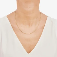 Made in Italy Womens 10K Gold 18 Inch Paperclip Chain Necklace