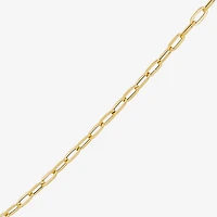Made in Italy Womens 10K Gold 18 Inch Paperclip Chain Necklace