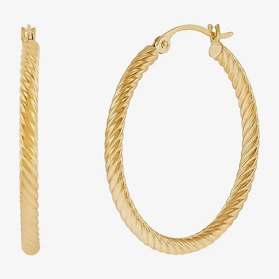 Womens 10K Gold 25mm Hoop Earrings