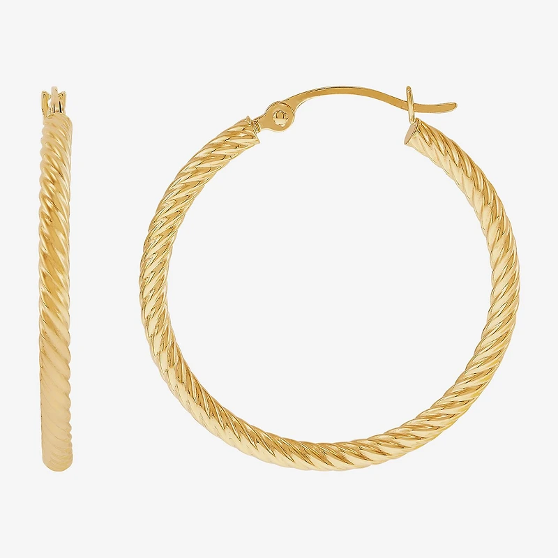 Womens 10K Gold 25mm Hoop Earrings