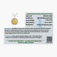 Diamond Addiction (G-H / Si2-I1) Womens 1/ CT. T.W. Lab Grown White Diamond 14K Gold Over Silver Inch Pendant Necklace
