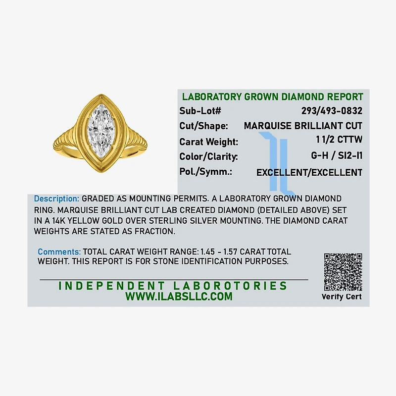 Diamond Addiction (G-H / Si2-I1) Womens 1 1/2 CT. T.W. Lab Grown White 14K Gold Over Silver Marquise Cocktail Ring