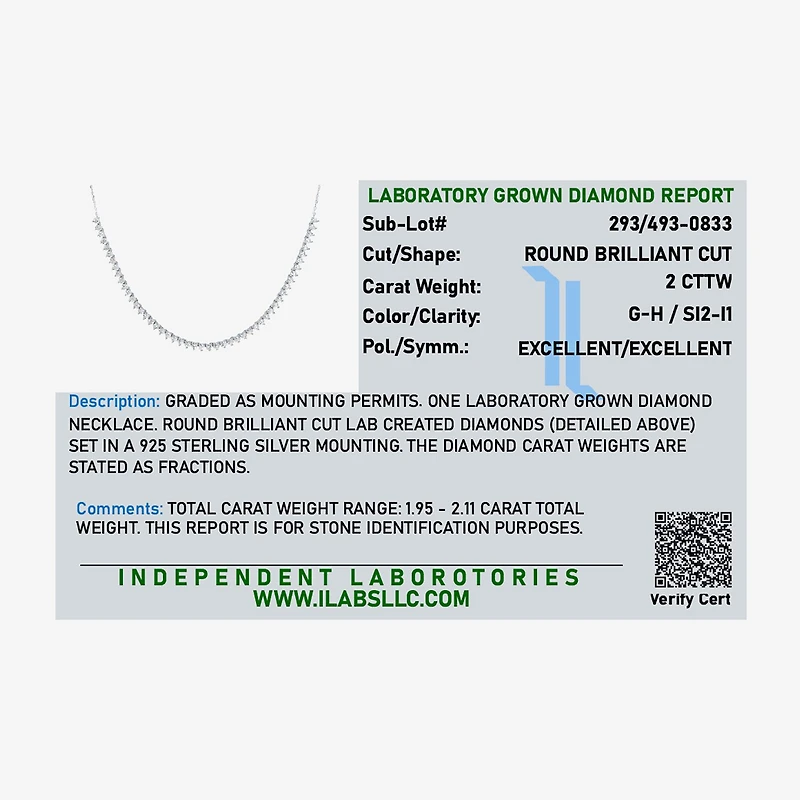 Diamond Addiction (G-H / Si2-I1) Womens White Diamond Sterling Silver 18 Inch Tennis Necklace