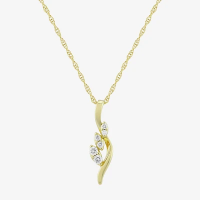 H-I / Si1) Womens 1/ CT. T.W. Lab Grown White Diamond 14K Gold Over Silver 18 Inch Pendant Necklace