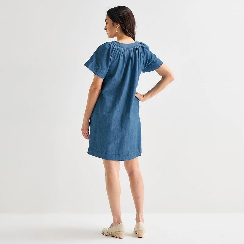 St. John's Bay Womens Short Sleeve Sheath Dress
