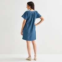 St. John's Bay Womens Short Sleeve Sheath Dress