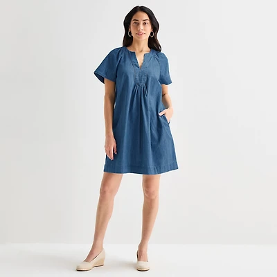 St. John's Bay Womens Short Sleeve Sheath Dress