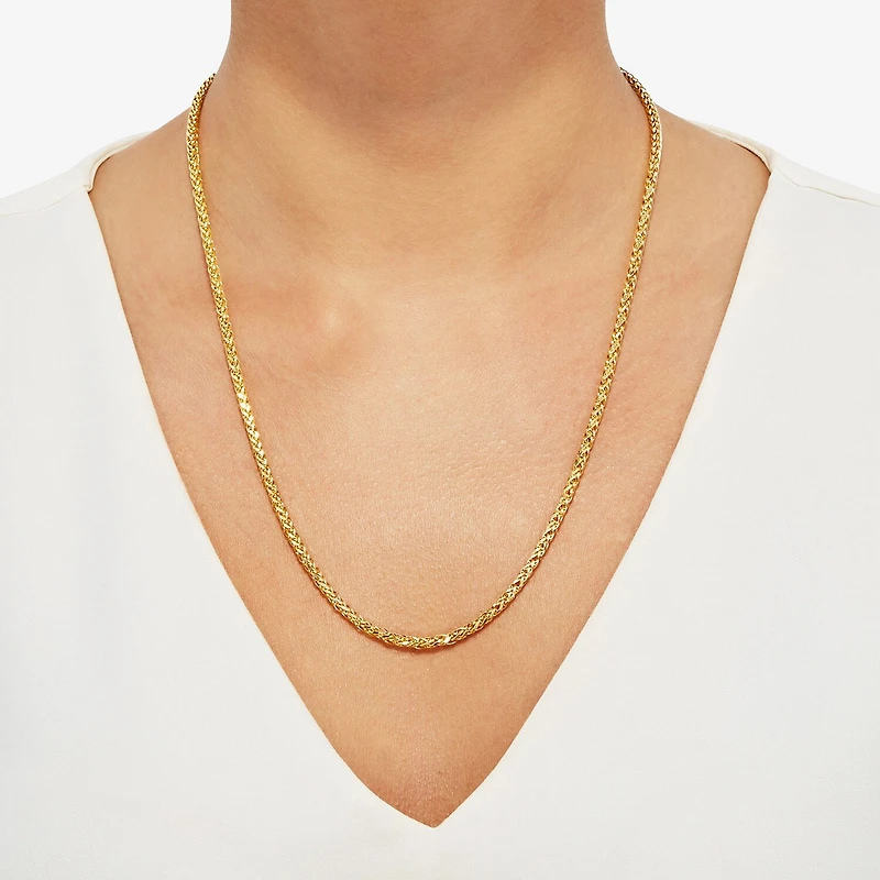 Limited Quantities! Womens 14K Gold 22 Inch Spiga Chain Necklace