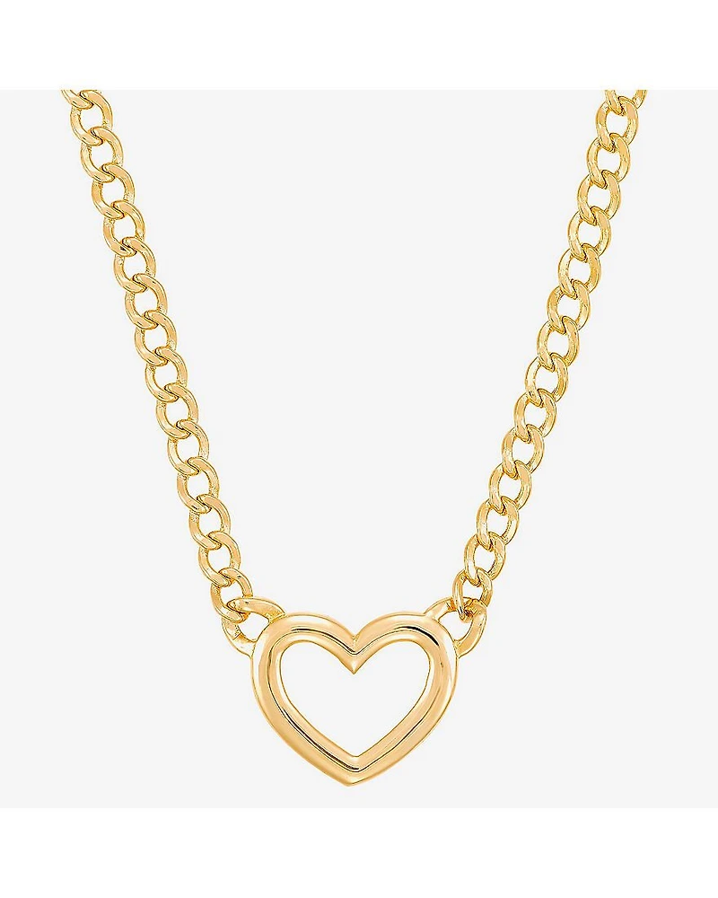 Limited Quantities! Womens 10K Gold Heart 18 Inch Pendant Necklace