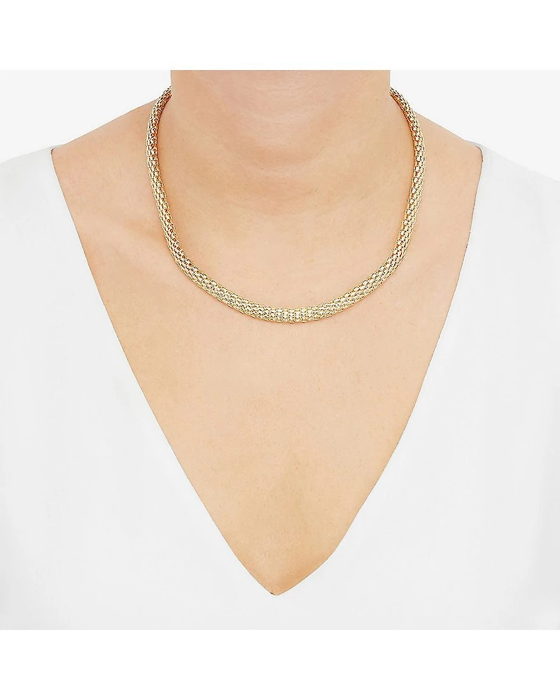 Limited Quantities! Womens 10K Gold 18 Inch Popcorn Chain Necklace