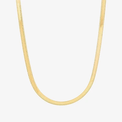 Limited Quantities! Womens 10K Gold 18 Inch Herringbone Chain Necklace