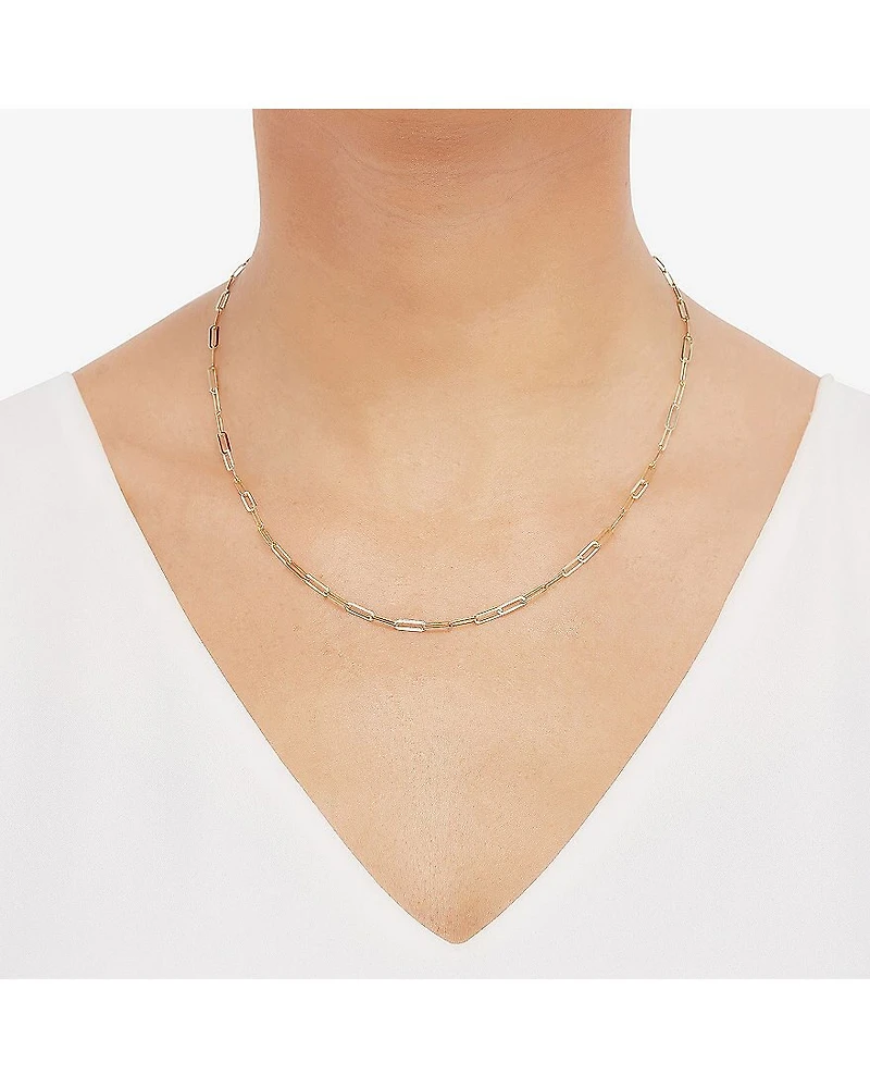 Limited Quantities! Womens 14K Gold 18 Inch Paperclip Chain Necklace