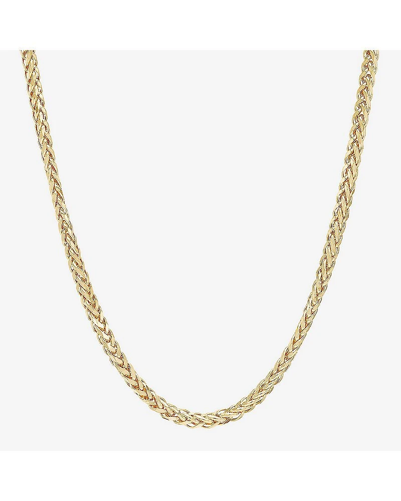 Limited Quantities! Womens 10K Gold 22 Inch Wheat Chain Necklace