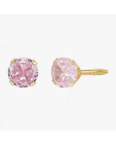 Limited Quantities! Cubic Zirconia 14K Gold 4mm Round Stud Earrings
