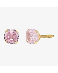 Limited Quantities! Cubic Zirconia 14K Gold 4mm Round Stud Earrings