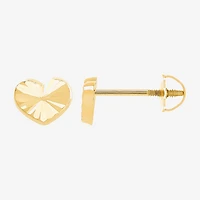 Limited Quantities! 14K Gold 6mm Heart Stud Earrings