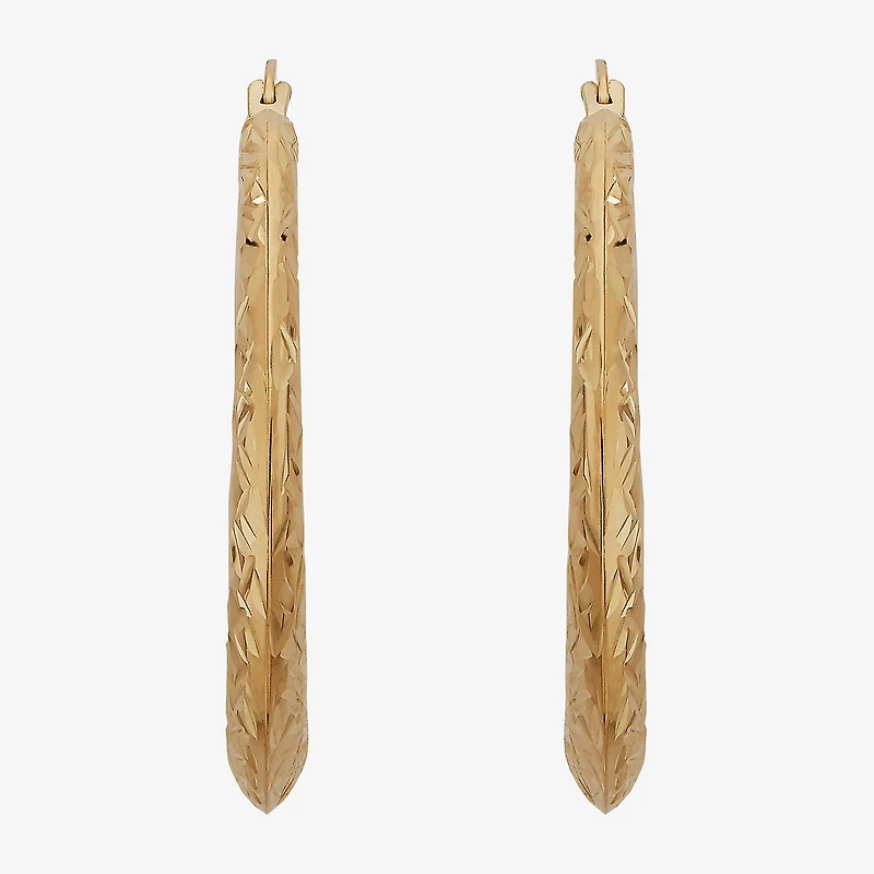 Limited Quantities! Womens 10K Gold 27.6mm Hoop Earrings