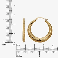 Limited Quantities! Womens 10K Gold 27.6mm Hoop Earrings