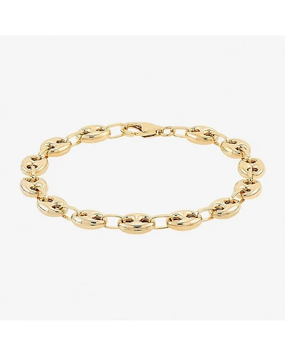 Limited Quantities! Womens 14K Gold 7.25 Inch Hollow Mariner Chain Bracelet