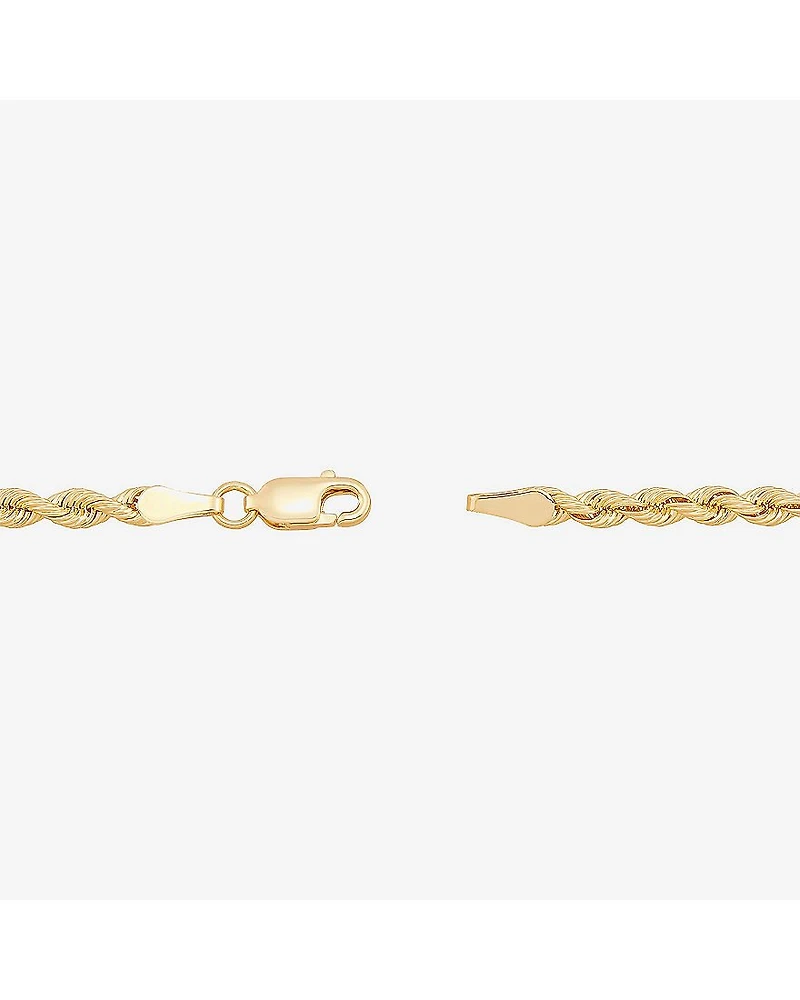 Limited Quantities! Womens 14K Gold 7.5 Inch Solid Rope Chain Bracelet