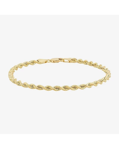Limited Quantities! Womens 14K Gold 7.5 Inch Solid Rope Chain Bracelet