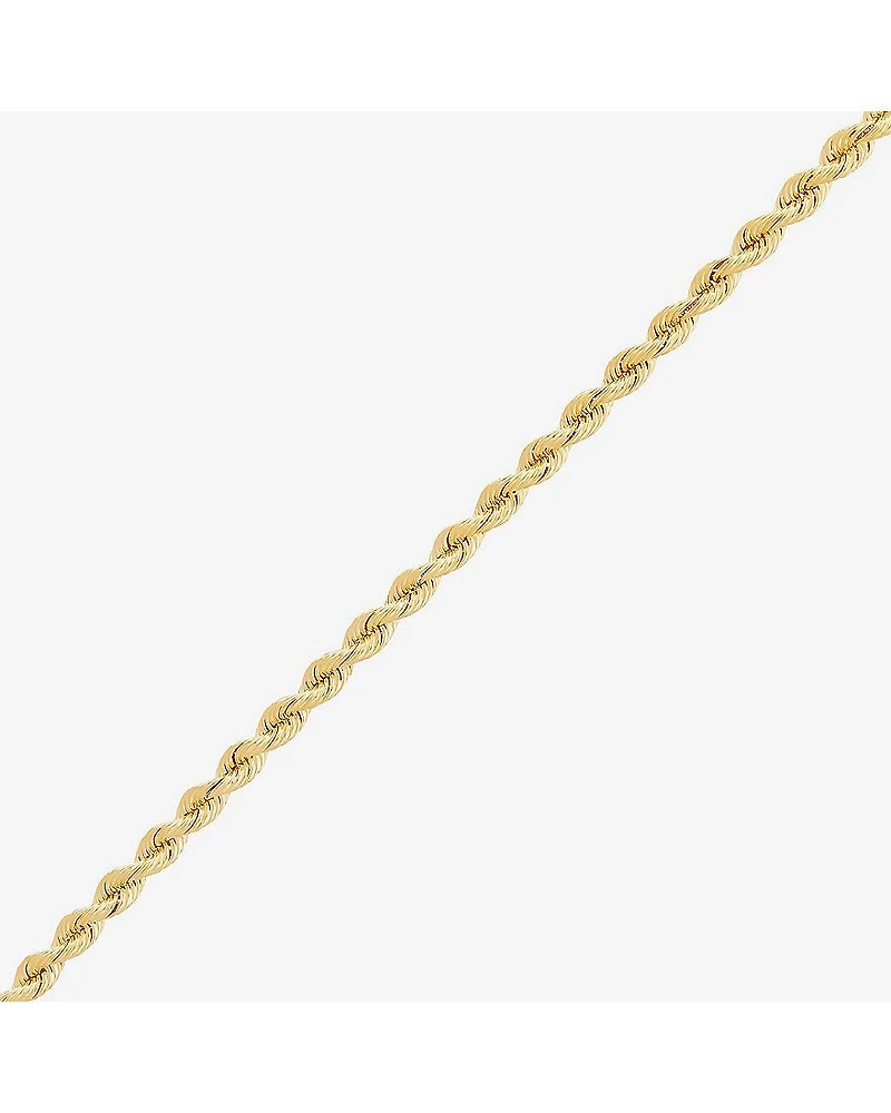 Limited Quantities! Womens 14K Gold 7.5 Inch Solid Rope Chain Bracelet