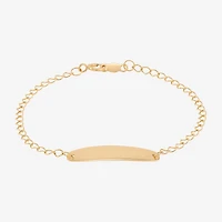 Limited Quantities! Girls 14K Gold 6 Inch Solid Curb Id Bracelet