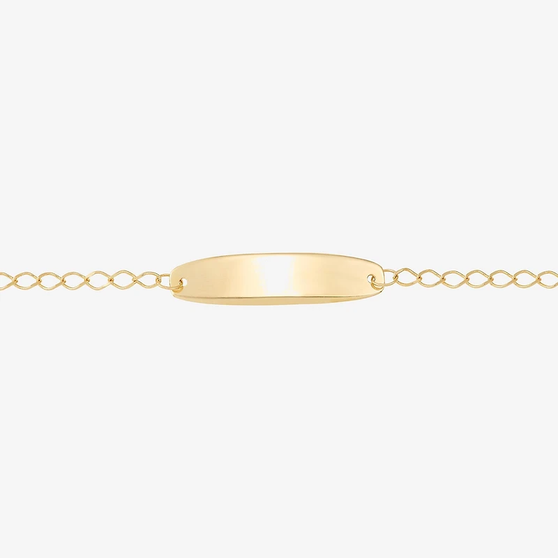 Limited Quantities! Girls 14K Gold 6 Inch Solid Curb Id Bracelet