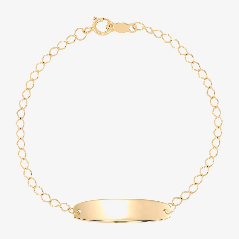 Limited Quantities! Girls 14K Gold 6 Inch Solid Curb Id Bracelet