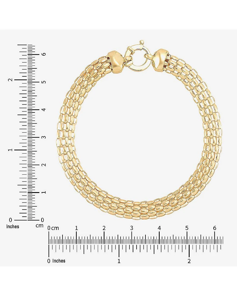 Limited Quantities! Womens 10K Gold 7.25 Inch Hollow Popcorn Chain Bracelet