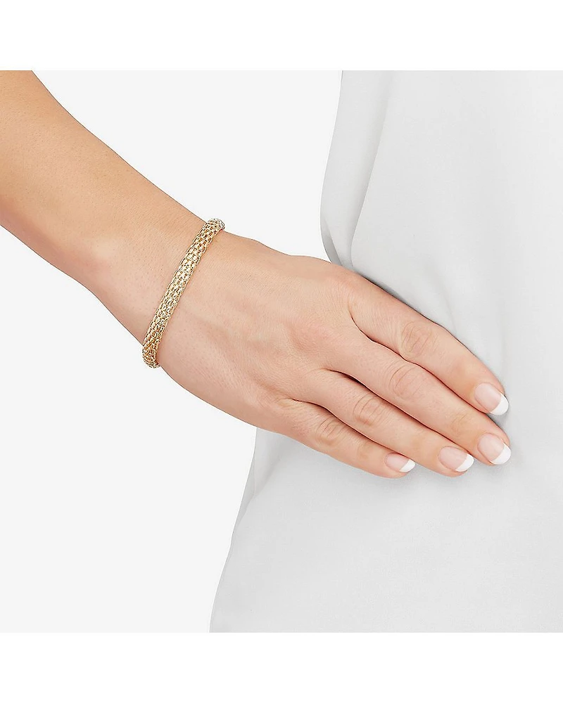 Limited Quantities! Womens 10K Gold 7.25 Inch Hollow Popcorn Chain Bracelet